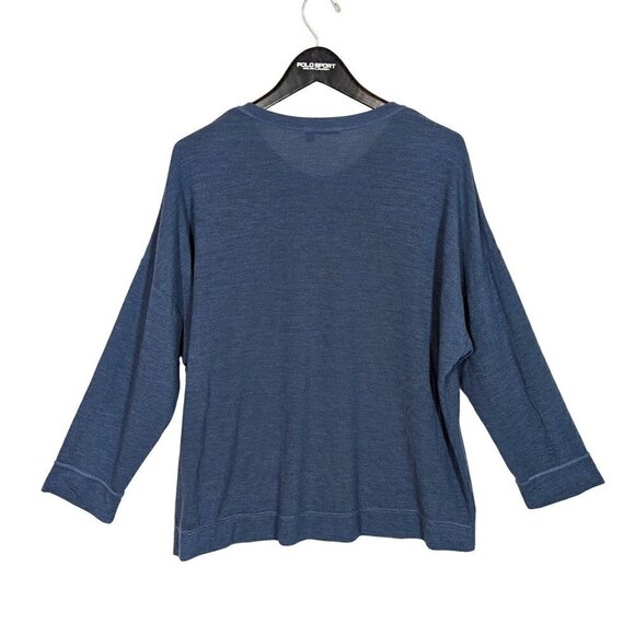 Fresh Produce Boxy Pullover Sweatshirt Womens OS Free Size Slate Blue Stretchy! - Picture 2 of 7